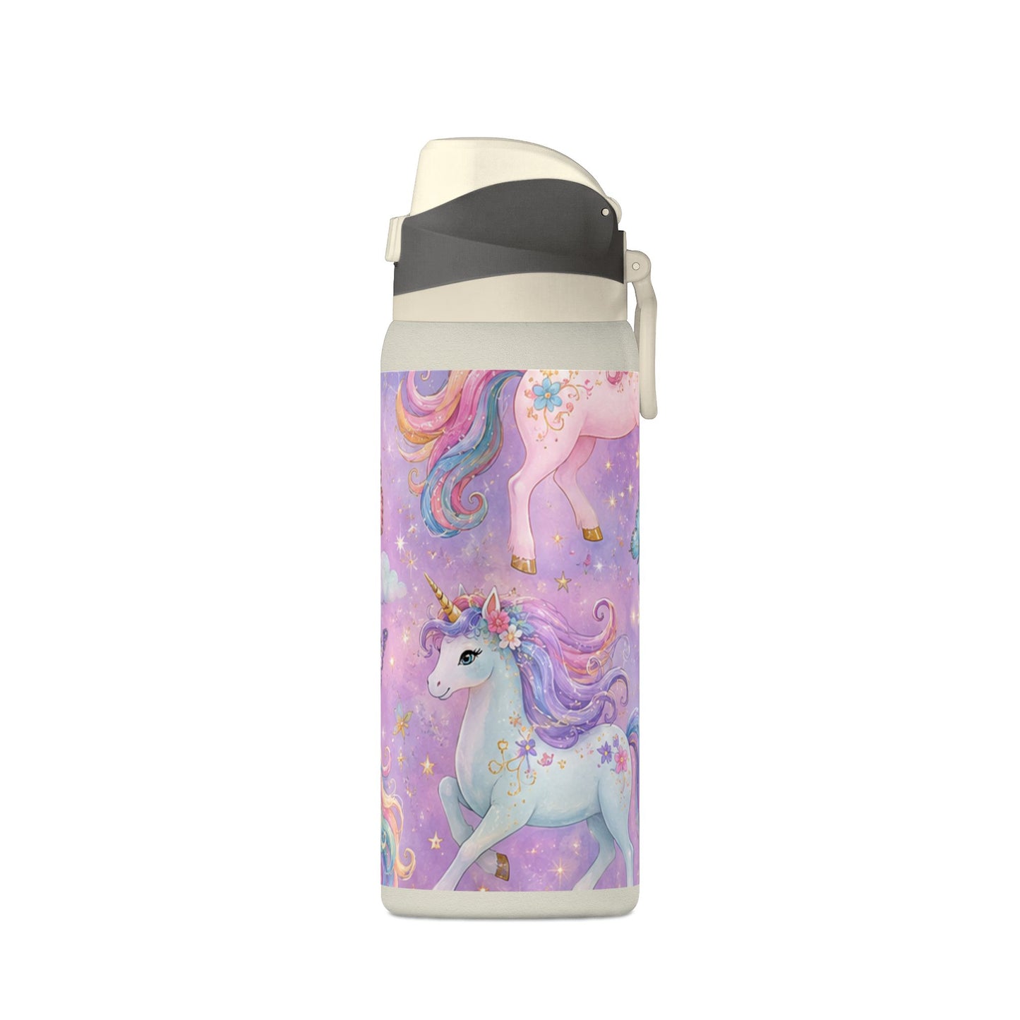 Unicorn Dreams 32oz Insulated Water Bottle — Magical Rainbow Butterflies
