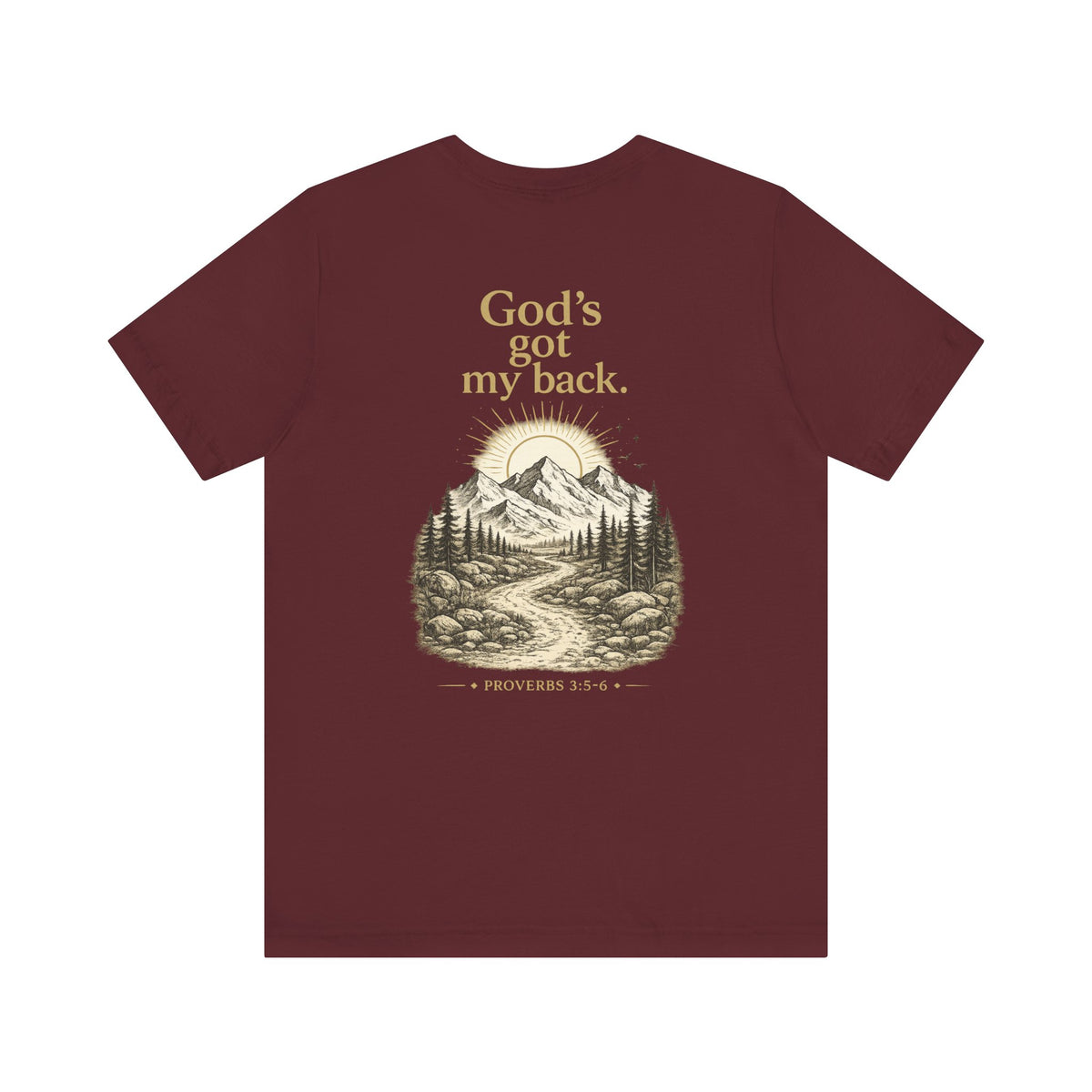 God's Got My Back Mountain Tee — Christian Faith Graphic T-Shirt