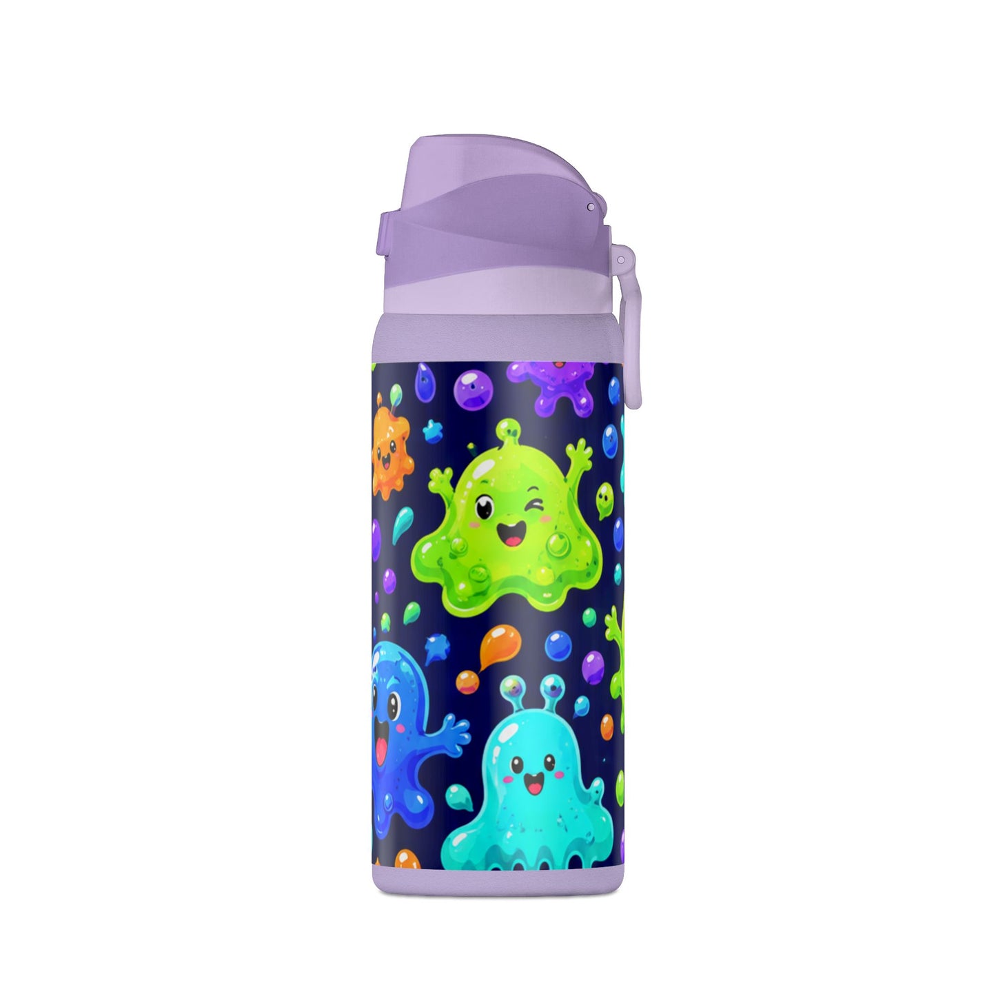 32oz Insulated Water Bottle — Colorful Cute Slime Monsters Design