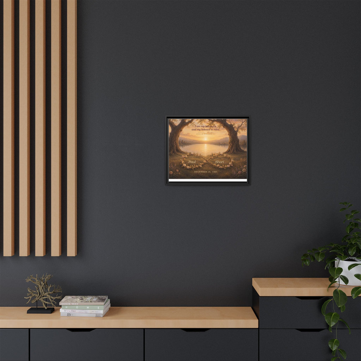 Framed Canvas Print — "I Am My Beloved's" Romantic Sunset Wall Art