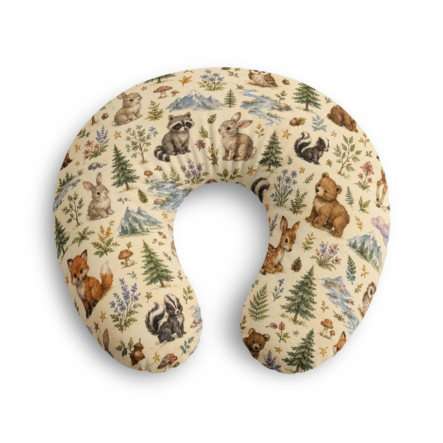 Woodland Friends Nursing Pillow Cover — Cute Forest Animal Baby Support