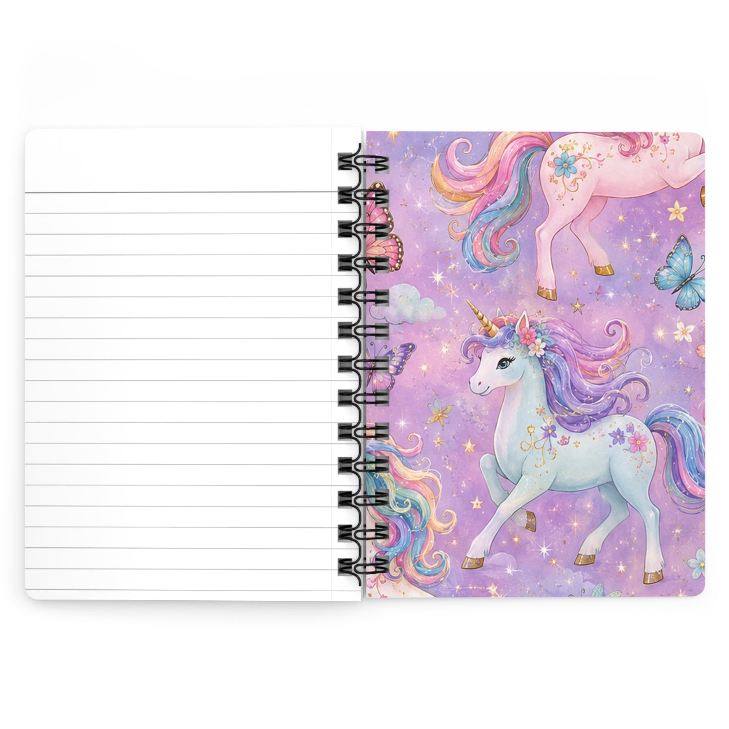 Unicorn Spiral Notebook — Purple Pastel Magical Journal for Kids & Teens