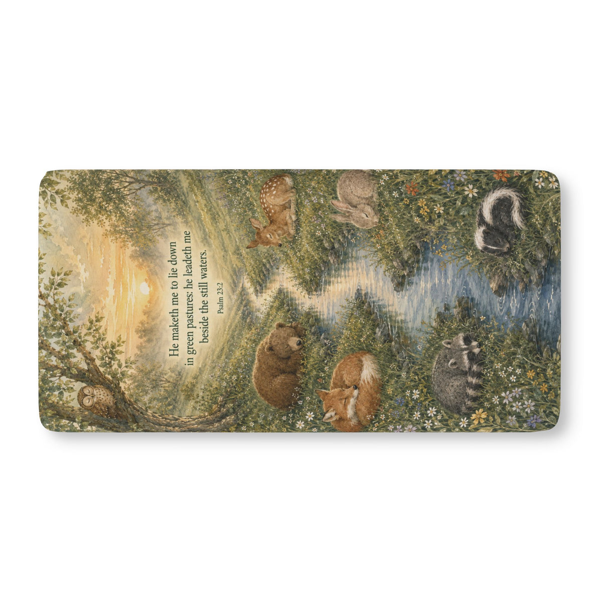 Nursery Crib Sheet — Woodland Animals & Soothing Verse