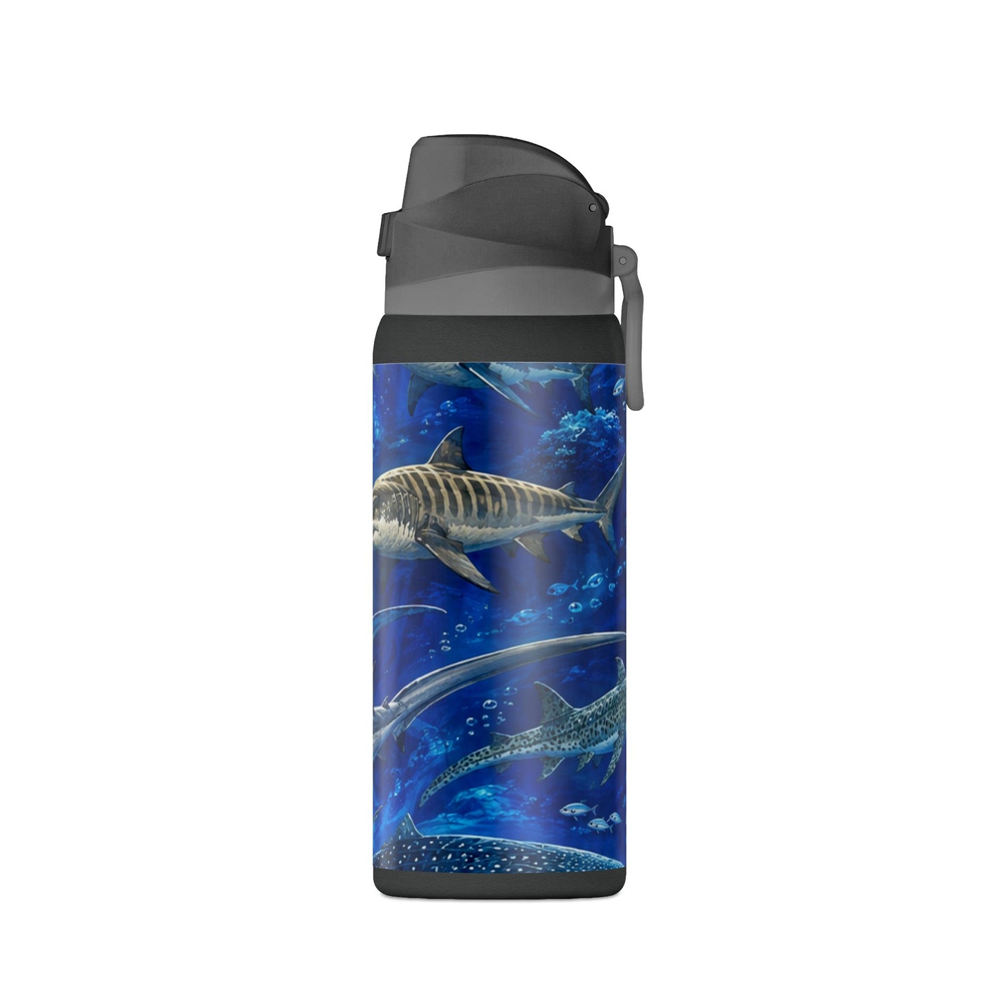 Shark & Whale Ocean 32oz Insulated Water Bottle — Marine Life Stainless Steel Flask