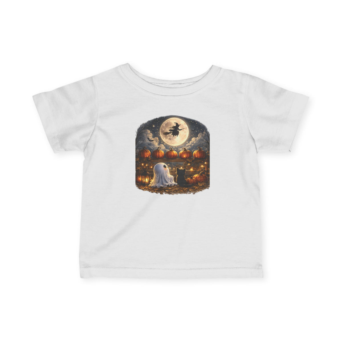 Infant Halloween Tee - Baby Ghost & Witch Moon Pumpkin Night
