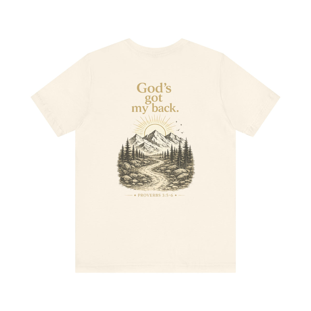 God's Got My Back Mountain Tee — Christian Faith Graphic T-Shirt