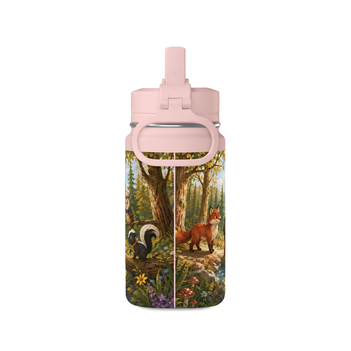 Kids’ 14oz Mini Water Bottle — “Be Strong and Courageous” Joshua 1:9 Animal Design