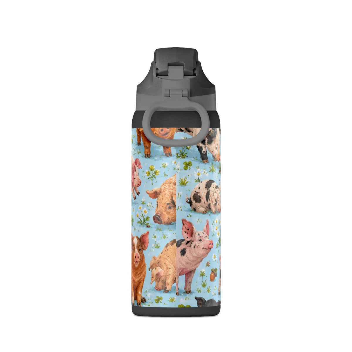32oz Insulated Water Bottle — Cute Piglet Pattern Stainless Steel Tumbler