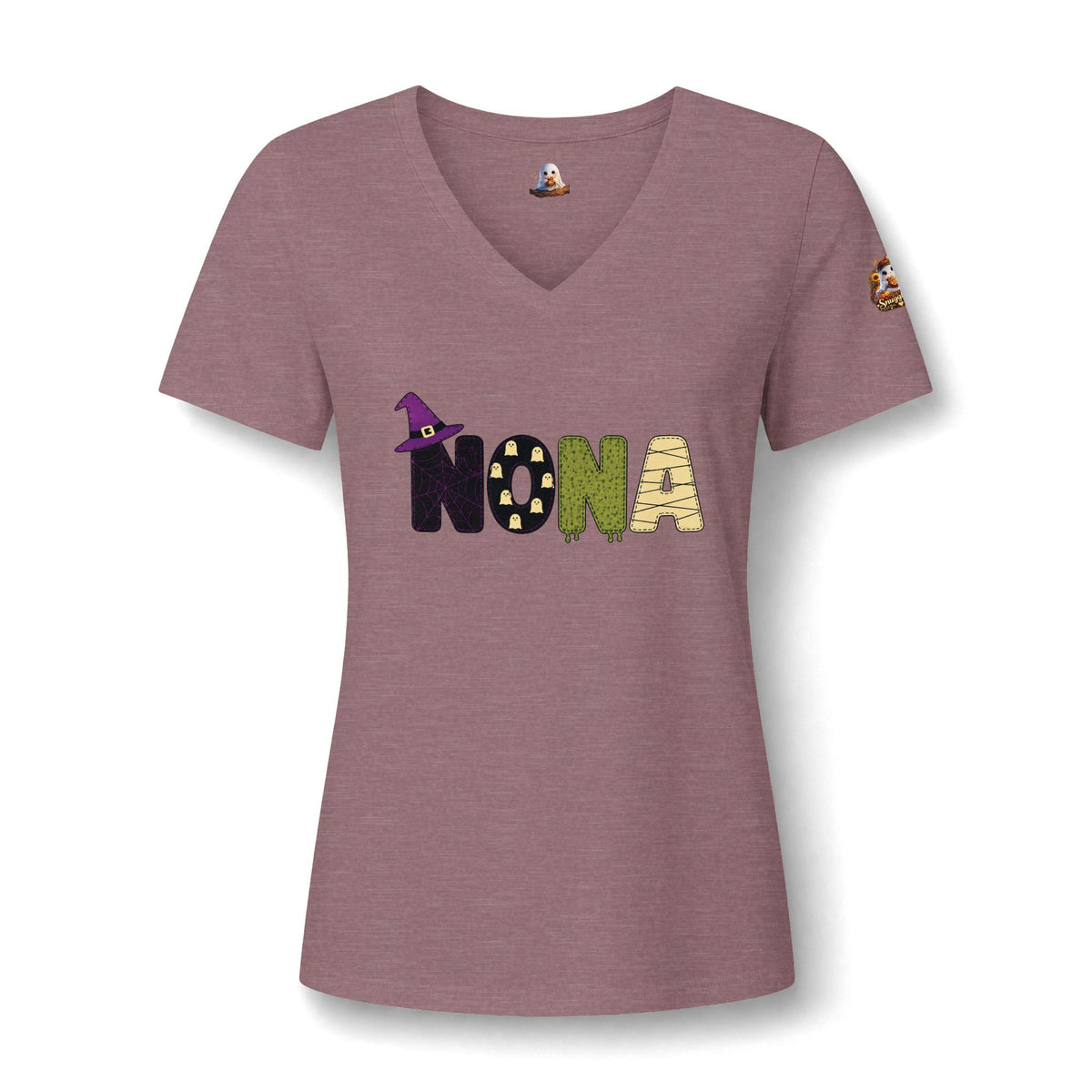 Women's 'Nona' Halloween V-Neck Tee — Cute Seal Costume Graphic
