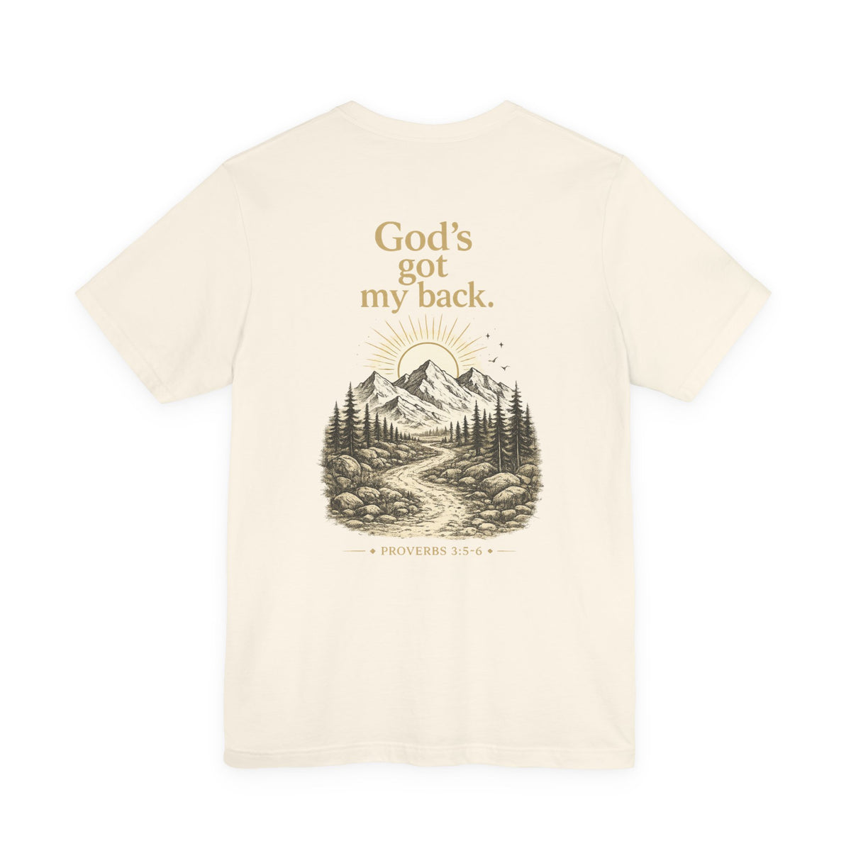 God's Got My Back Mountain Tee — Christian Faith Graphic T-Shirt