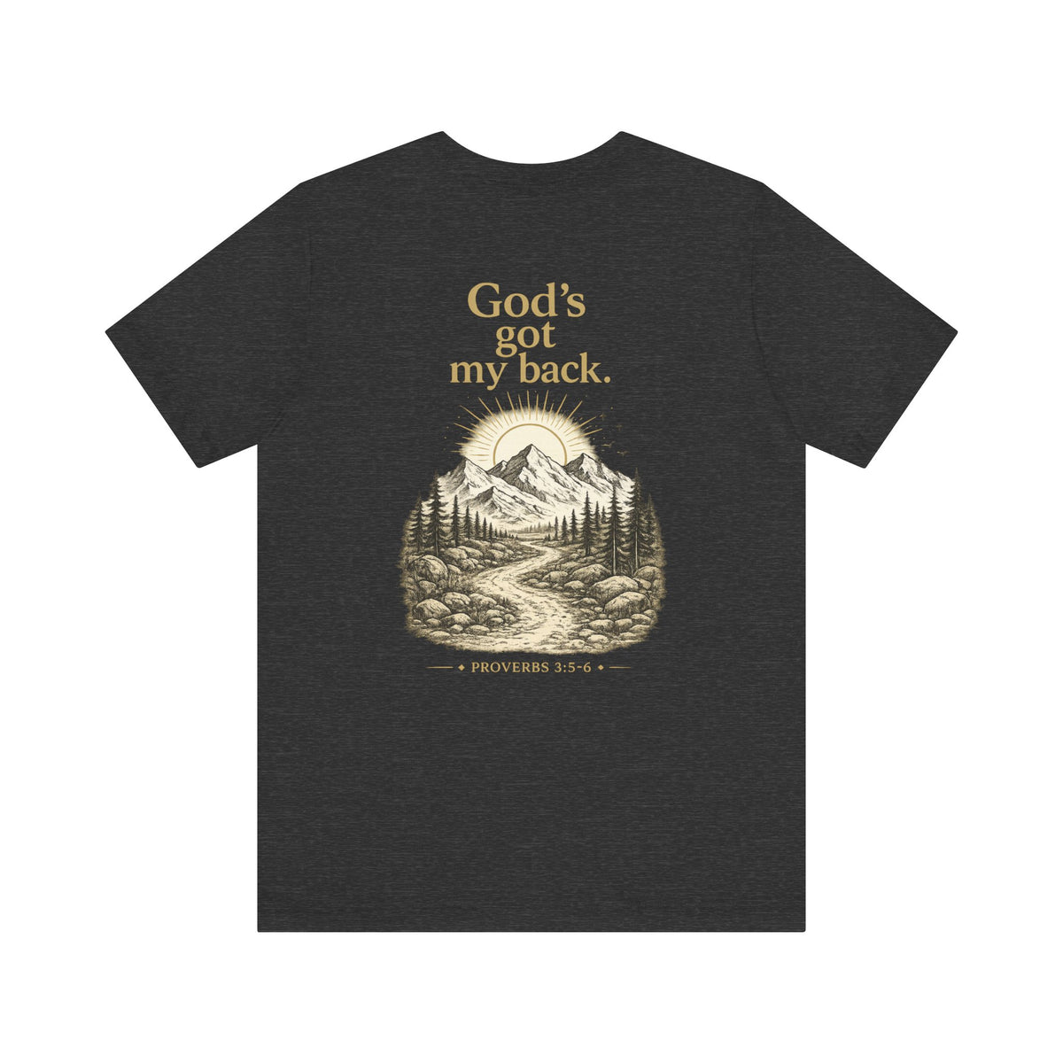 God's Got My Back Mountain Tee — Christian Faith Graphic T-Shirt