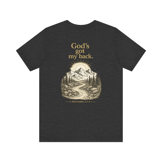 God's Got My Back Mountain Tee — Christian Faith Graphic T-Shirt