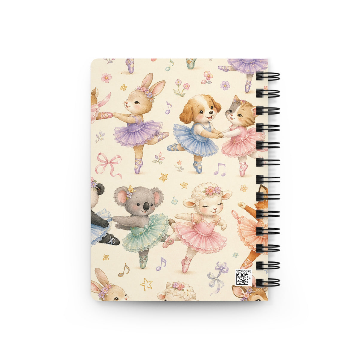 Ballet Animal Friends Spiral Notebook — Cute Watercolor Dancers Journal for Kids & Toddlers