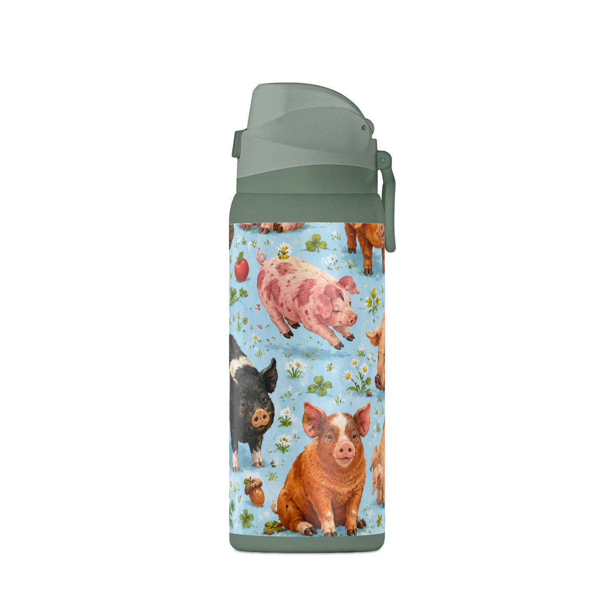 32oz Insulated Water Bottle — Cute Piglet Pattern Stainless Steel Tumbler