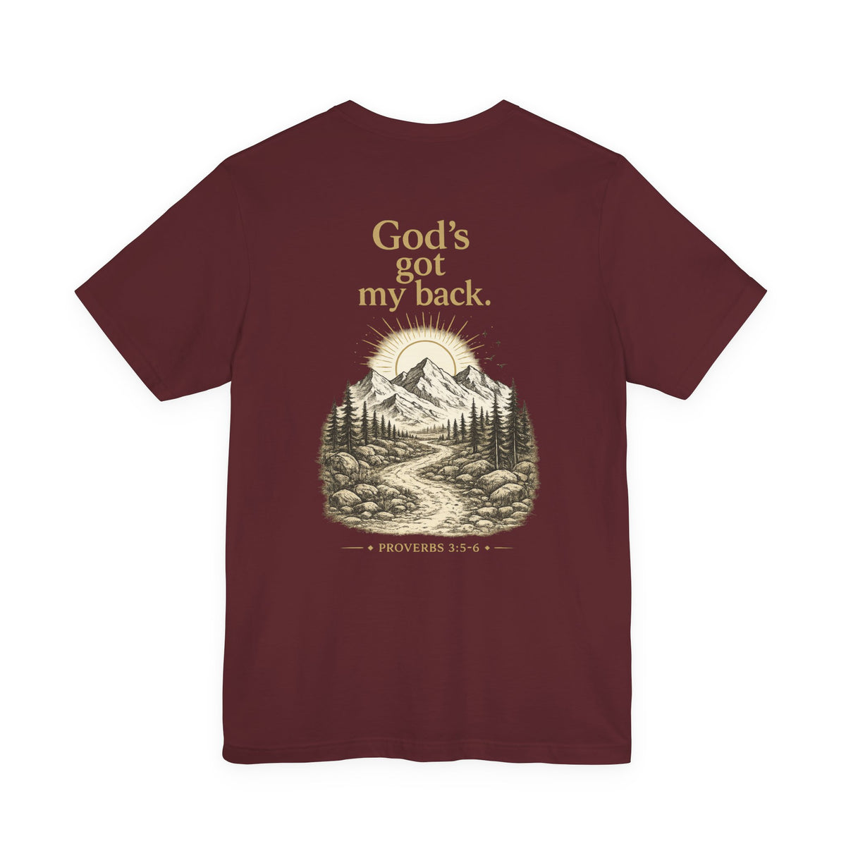 God's Got My Back Mountain Tee — Christian Faith Graphic T-Shirt