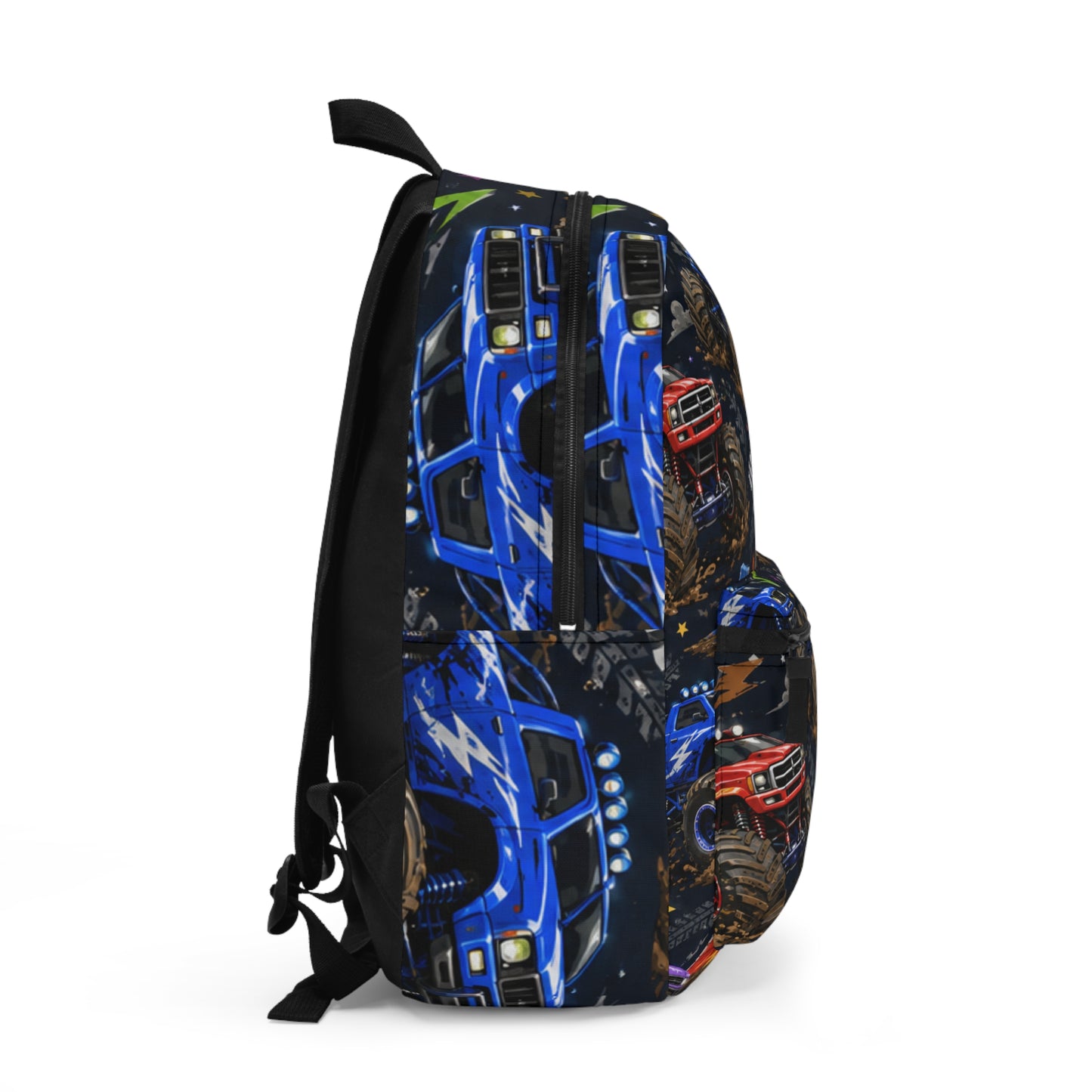 Monster Truck Kids Backpack — Colorful Racing Off‑Road Print