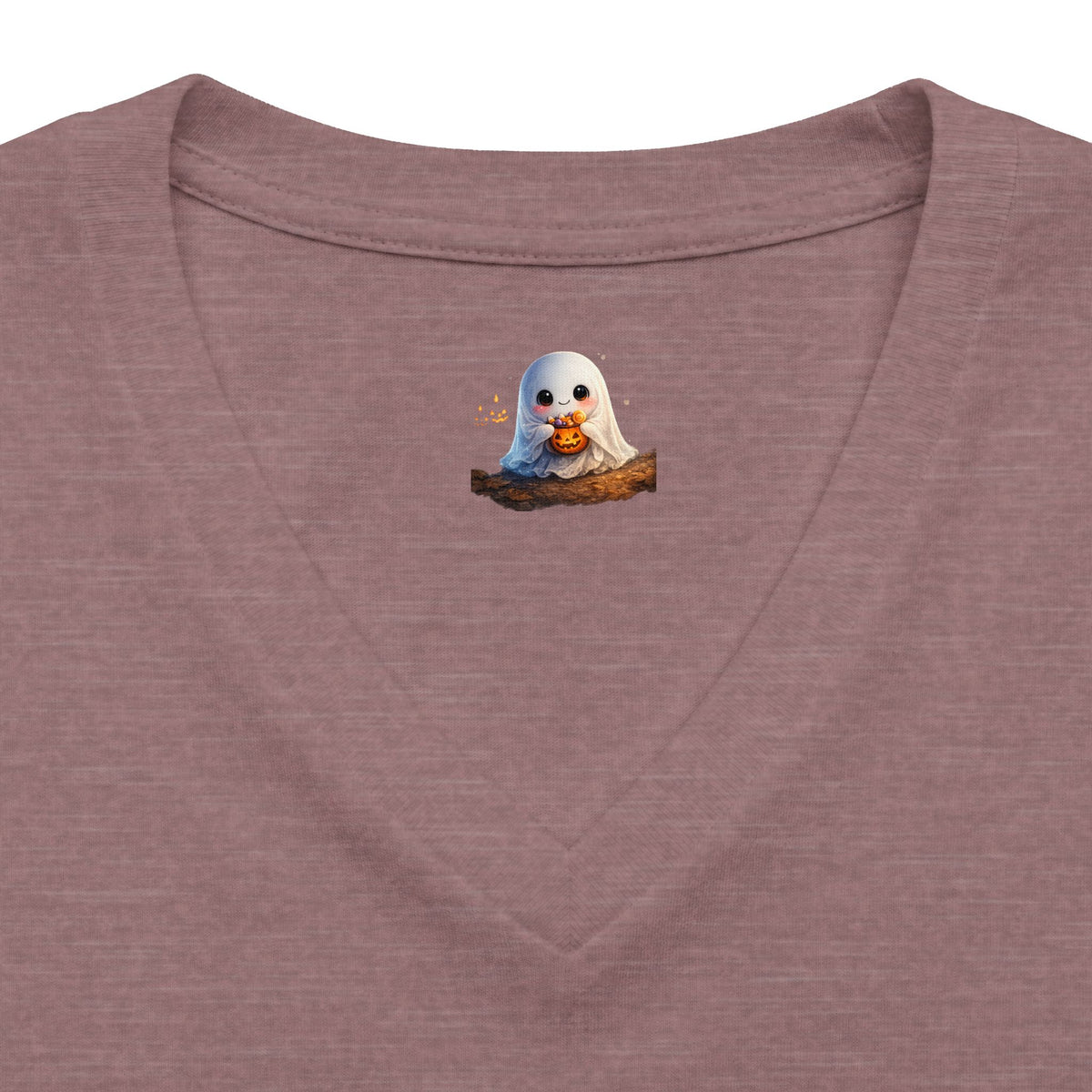 Grandma Halloween V-Neck Tee — Cute Ghost + Spooky Lettering