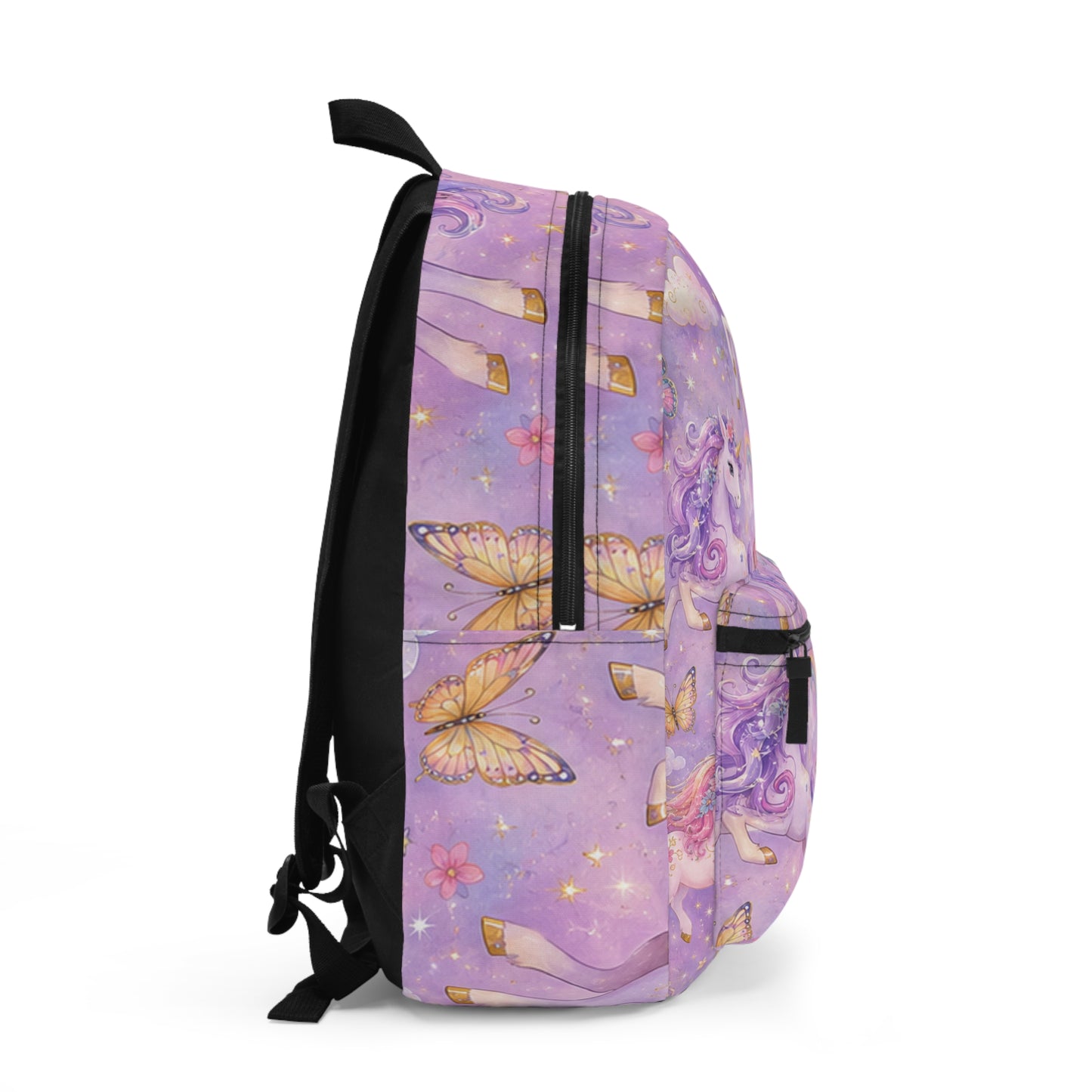 Unicorn Magic Backpack - Pastel Rainbow Unicorns & Butterflies Kids School Bag