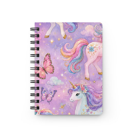 Unicorn Spiral Notebook — Purple Pastel Magical Journal for Kids & Teens