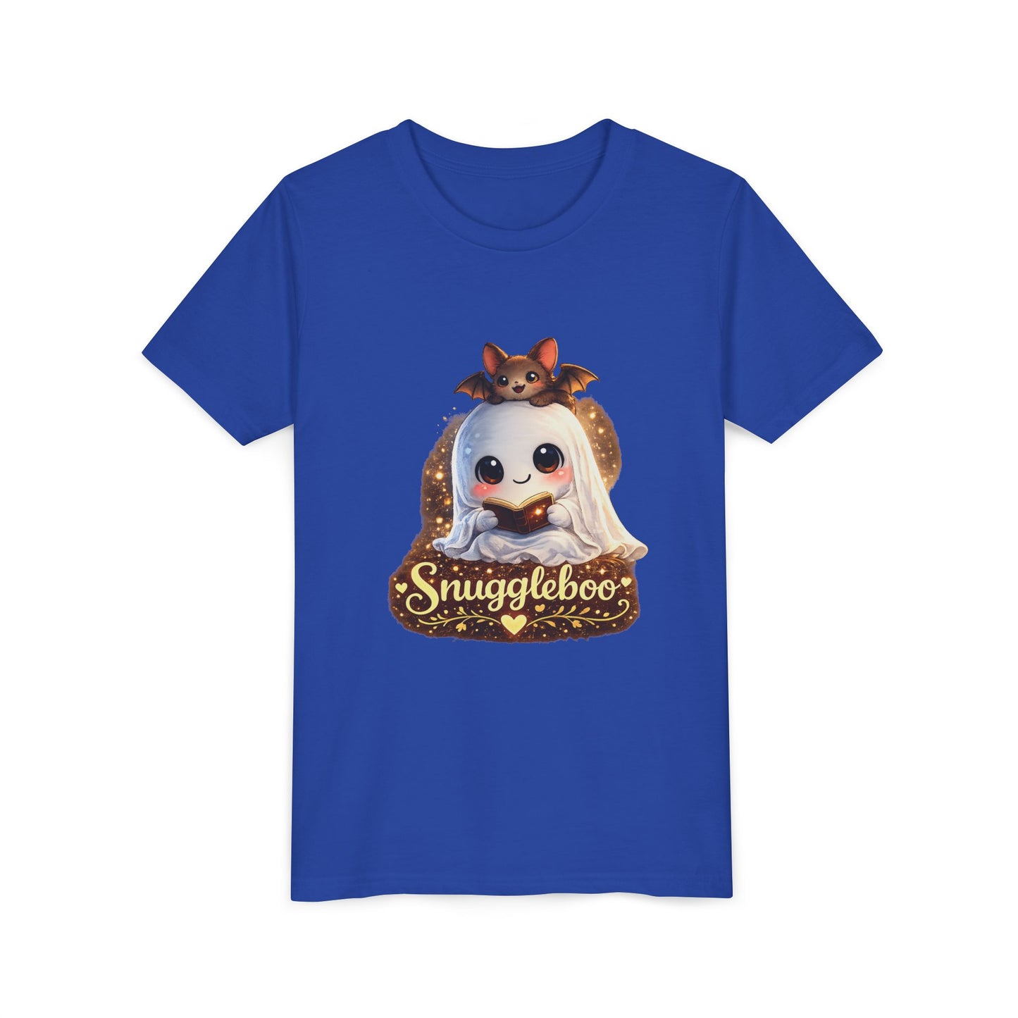 Youth Tee — "Snuggleboo" Cute Ghost & Bat Halloween Shirt