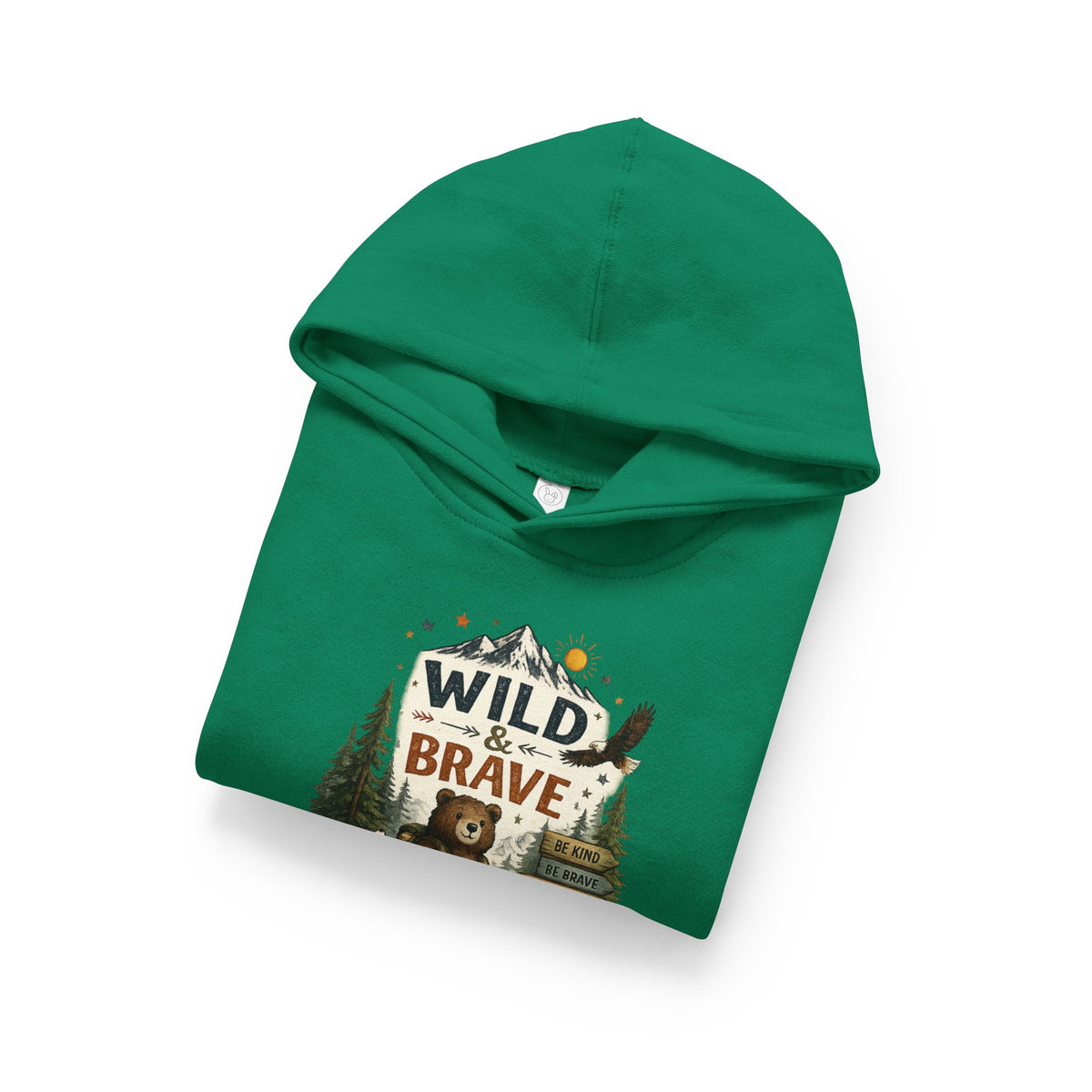 Wild & Brave Toddler Hoodie — Woodland Bear Adventure Pullover for Kids