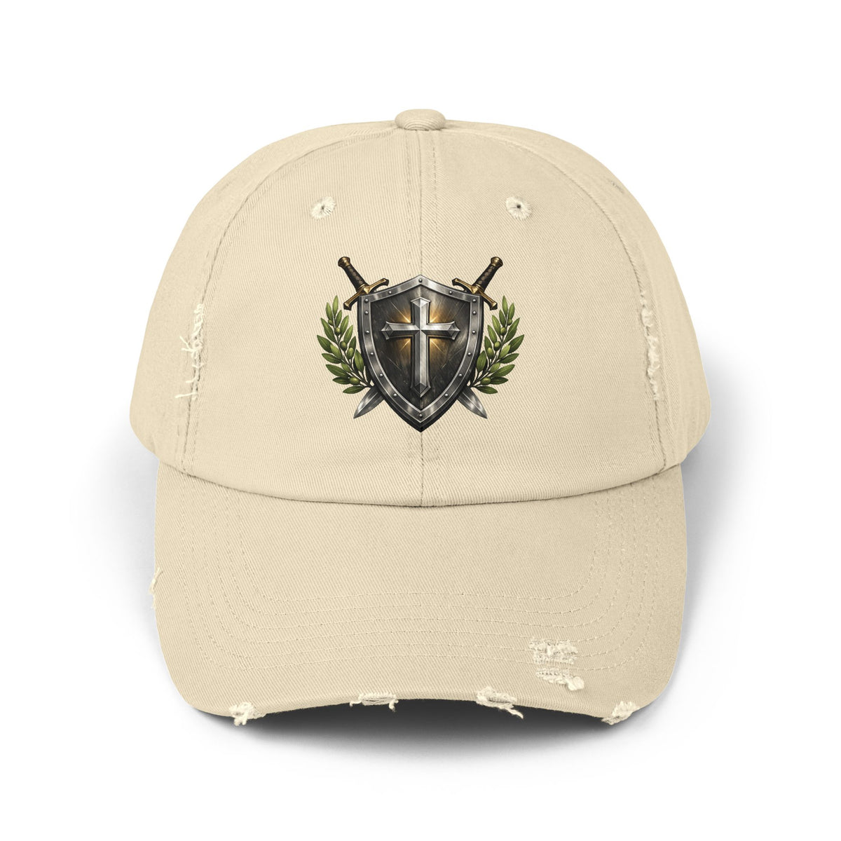 Distressed Shield & Swords Baseball Cap