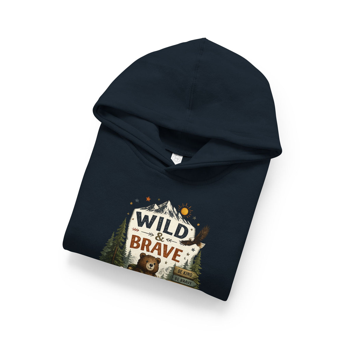 Wild & Brave Toddler Hoodie — Woodland Bear Adventure Pullover for Kids