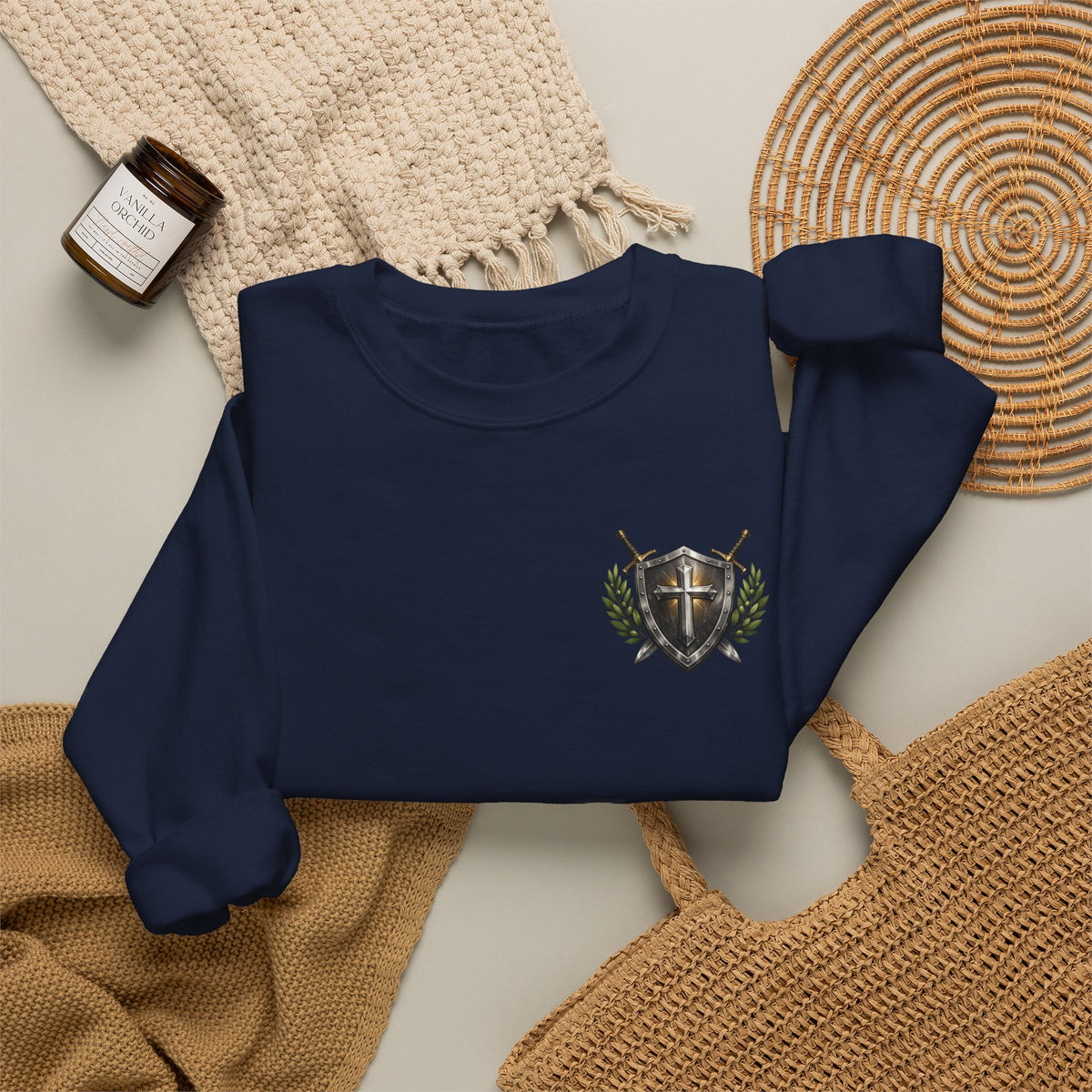 Compass Crewneck Sweatshirt — "God's Got My Back" Proverbs 3:5-6 Christian Pullover