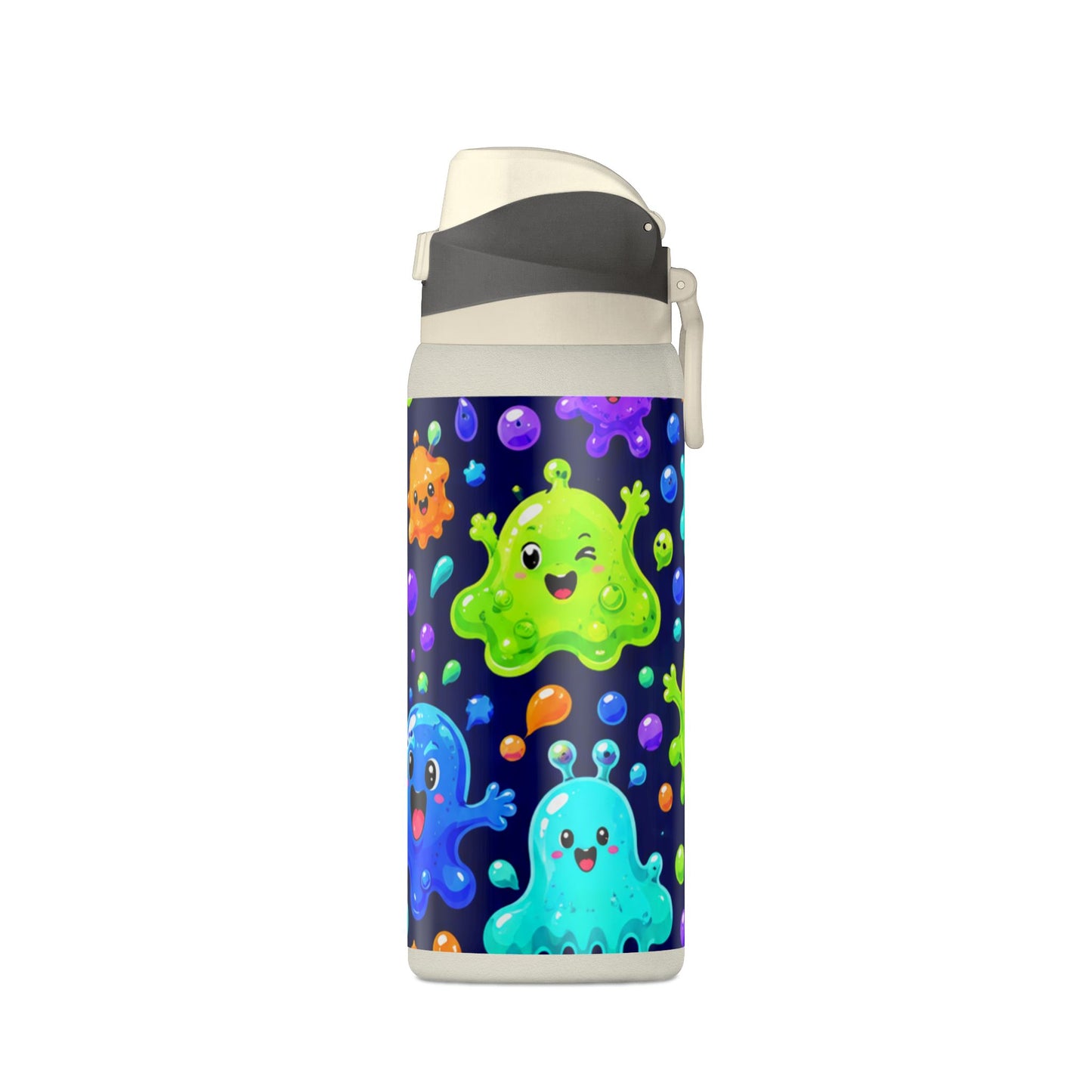 32oz Insulated Water Bottle — Colorful Cute Slime Monsters Design