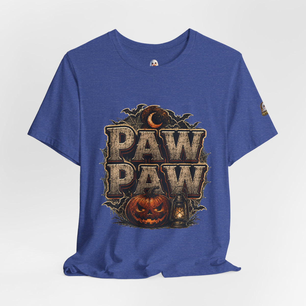 Paw Paw Halloween T‑Shirt — Vintage Pumpkin & Bats Scary Grandpa Tee