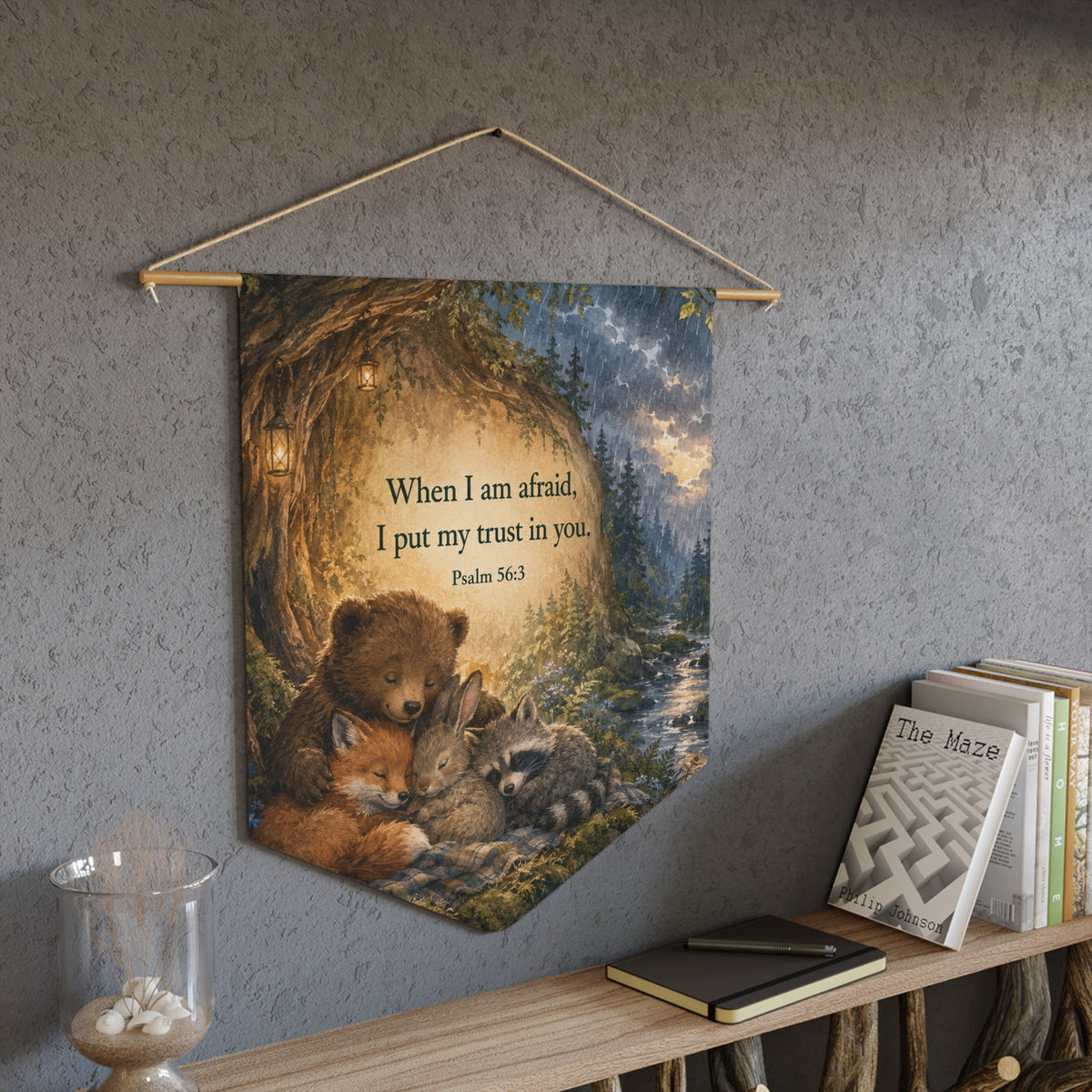 Faith Nursery Pennant - "When I am afraid, I put my trust in you" (Psalm 56:3)