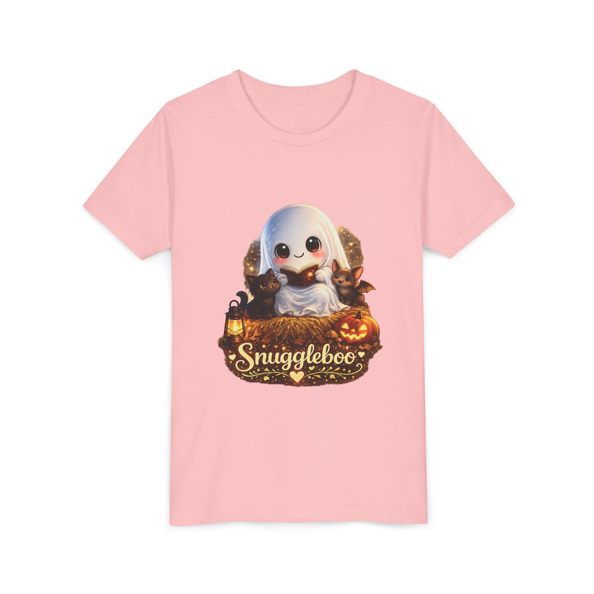 Kids Halloween Ghost Tee – "Snuggleboo" Cute Spooky Pumpkin Design