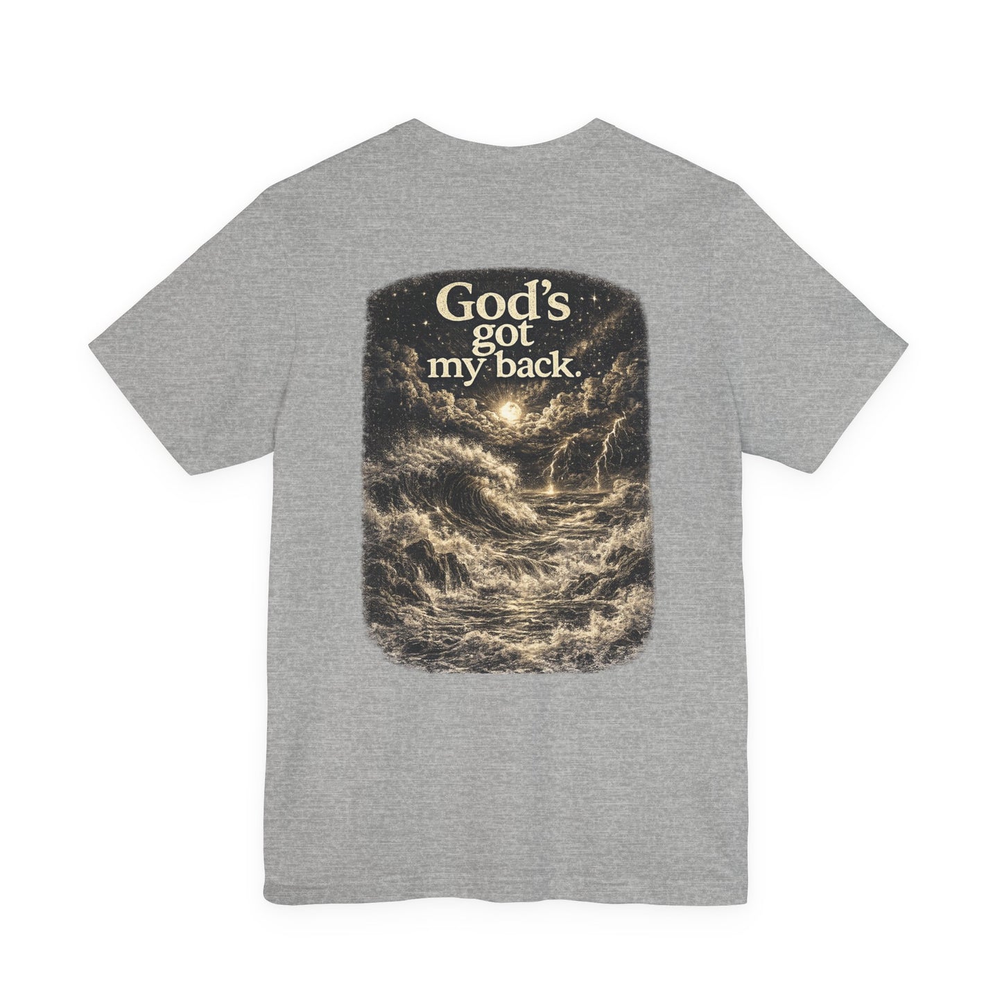 Christian T-Shirt - "God's Got My Back" Nautical Storm Graphic Tee