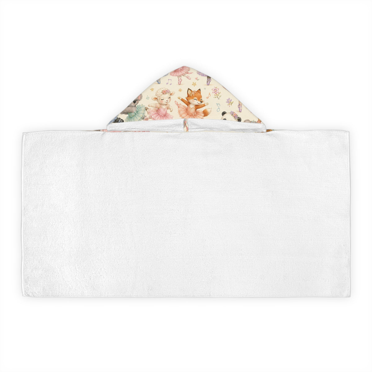 Kids Hooded Towel — Ballet Animal Friends (Bunny, Fox, Raccoon)