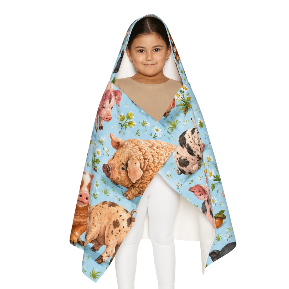 Kids Pig Pattern Hooded Towel – Cute Farm Animal Beach & Bath Wrap