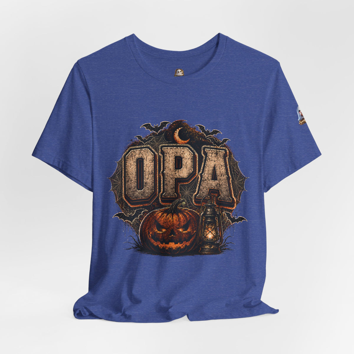 OPA Halloween Tee — Vintage Pumpkin, Lantern & Bat Graphic T-Shirt