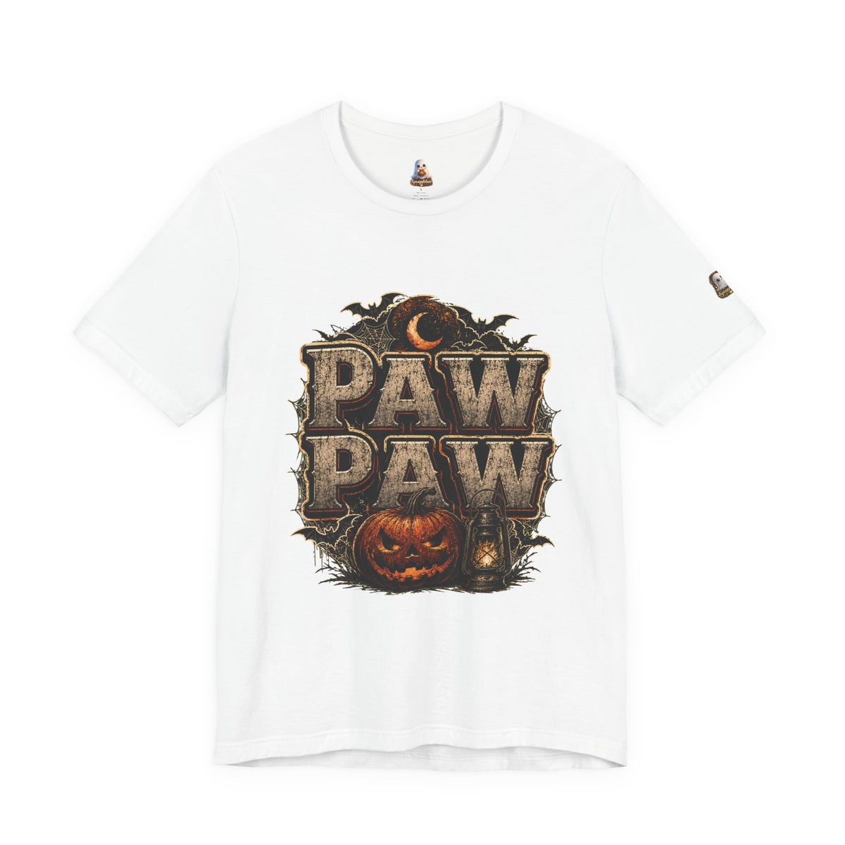 Paw Paw Halloween T‑Shirt — Vintage Pumpkin & Bats Scary Grandpa Tee