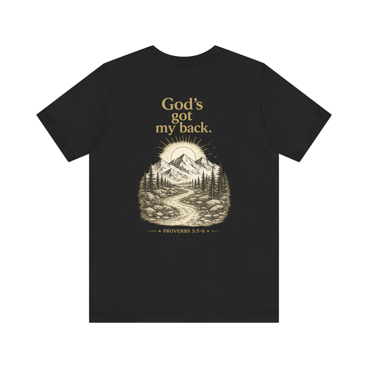God's Got My Back Mountain Tee — Christian Faith Graphic T-Shirt