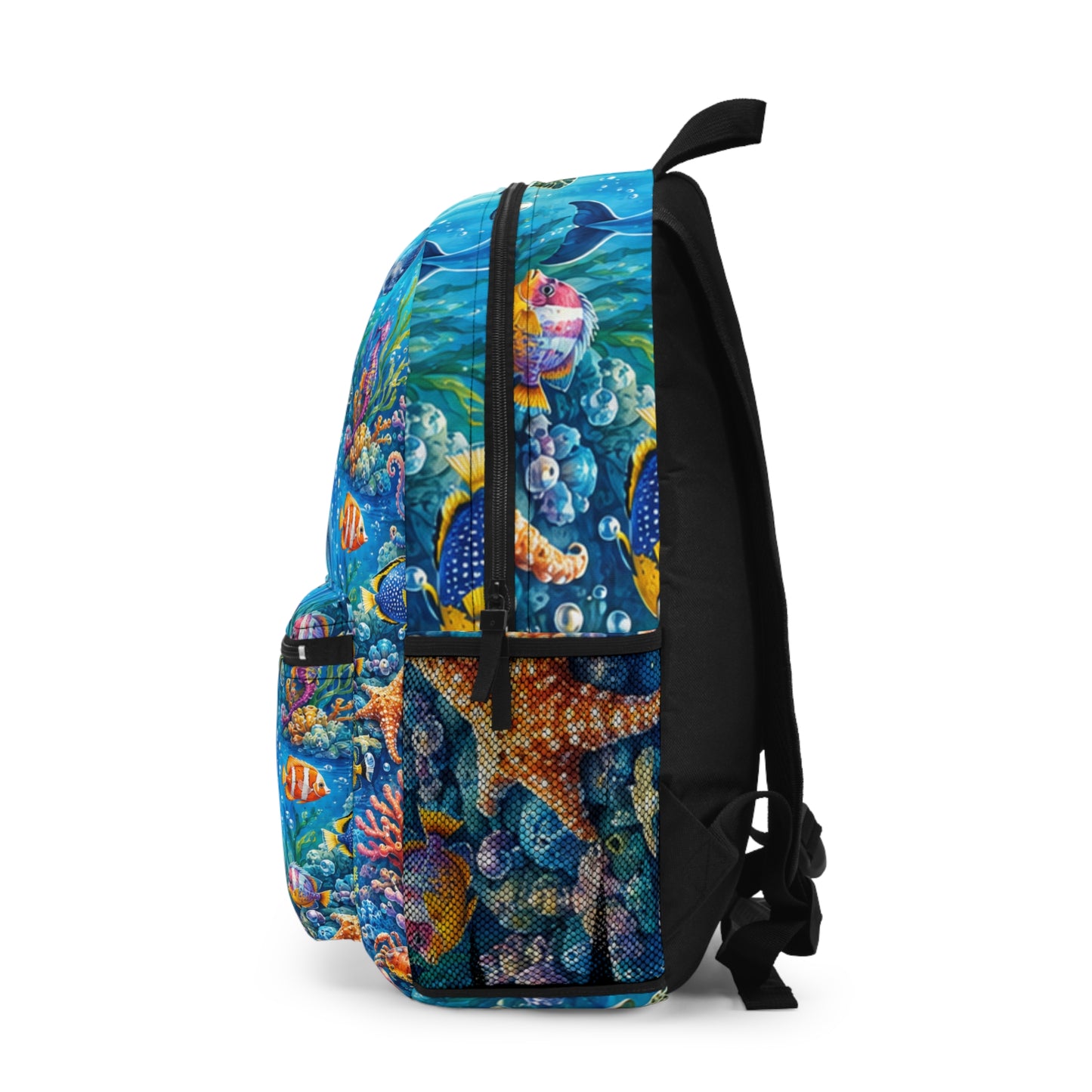 Ocean Life Backpack — Colorful Marine Animals School & Travel Bag