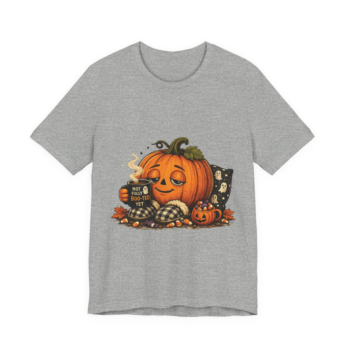 Cozy Pumpkin Coffee Halloween T‑Shirt