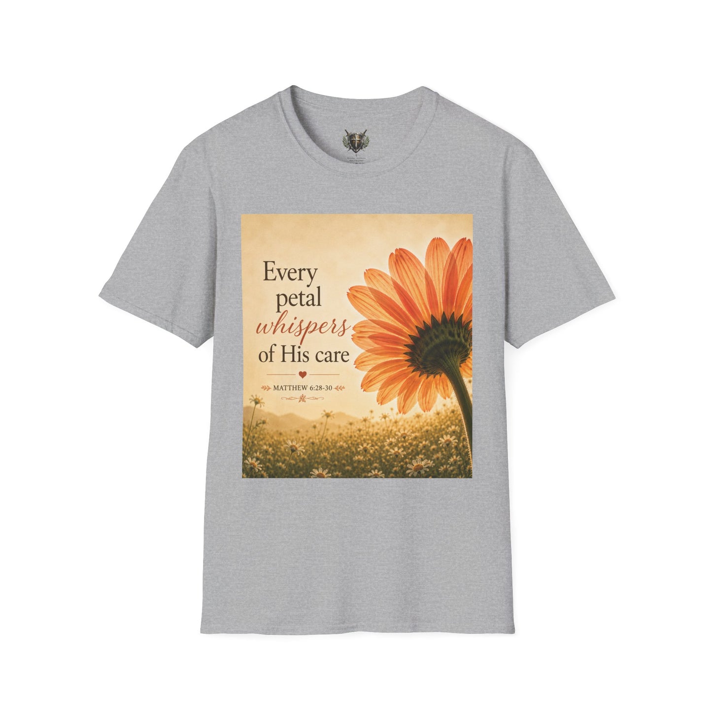 Sunflower Faith T‑Shirt — "Every Petal Whispers of His Care" Inspirational Tee