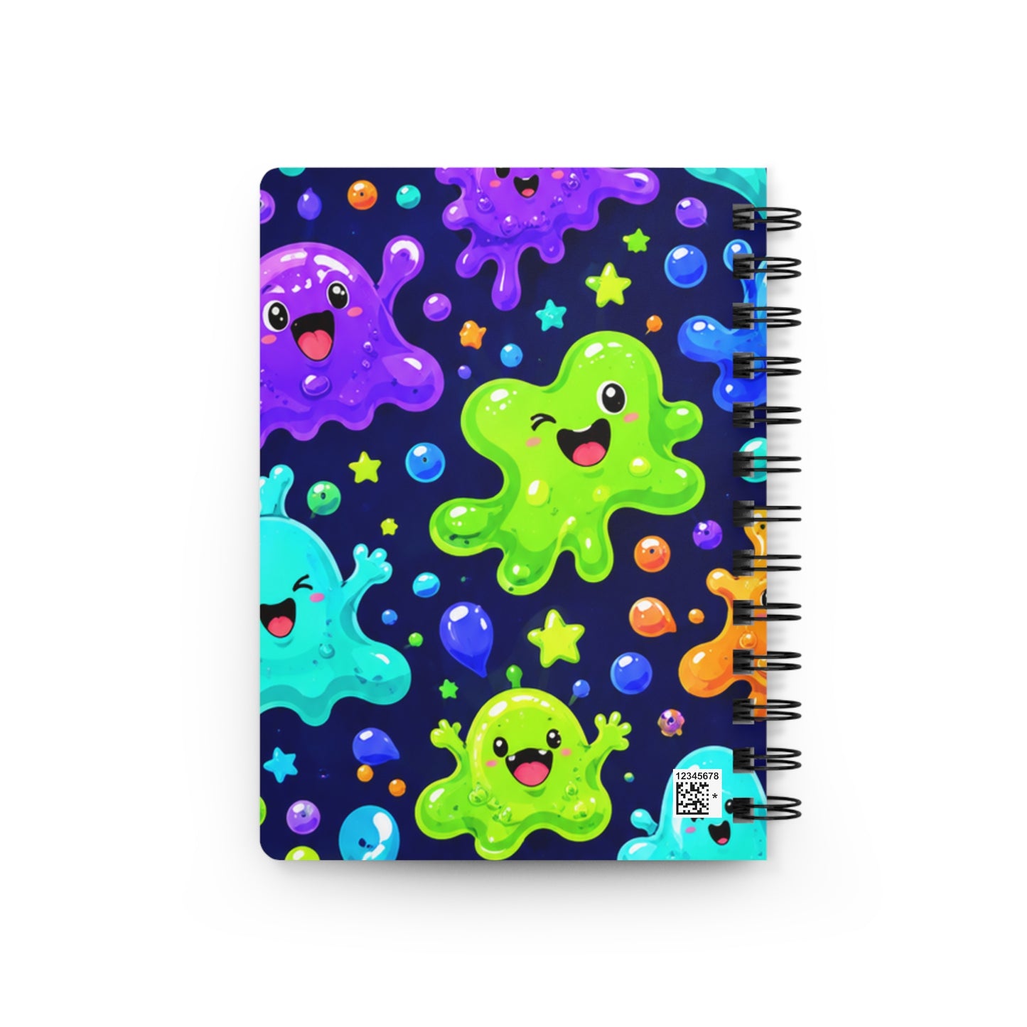 Kawaii Slime Monsters Spiral Notebook — Cute Colorful Journal for Kids & Teens