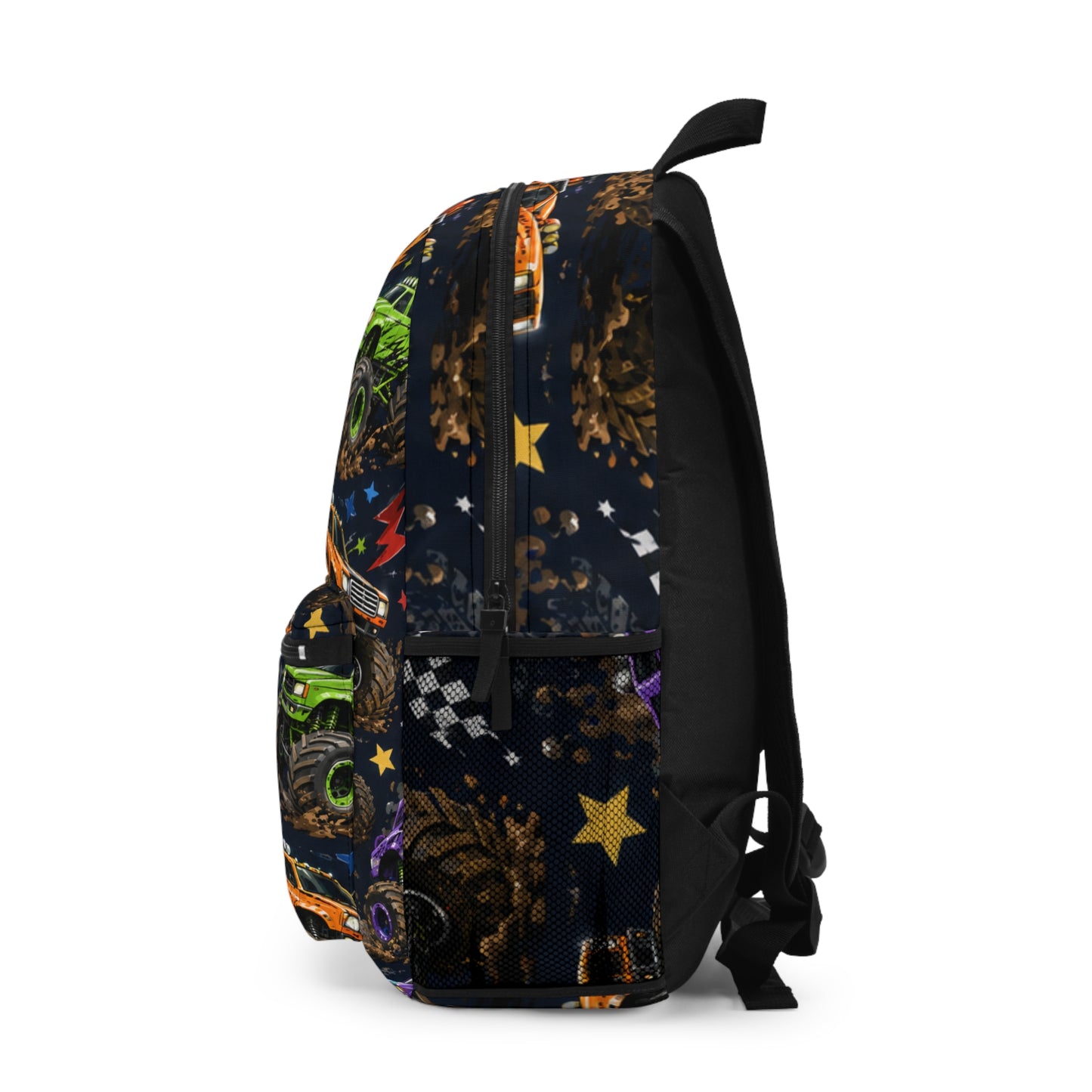 Monster Truck Kids Backpack — Colorful Racing Off‑Road Print