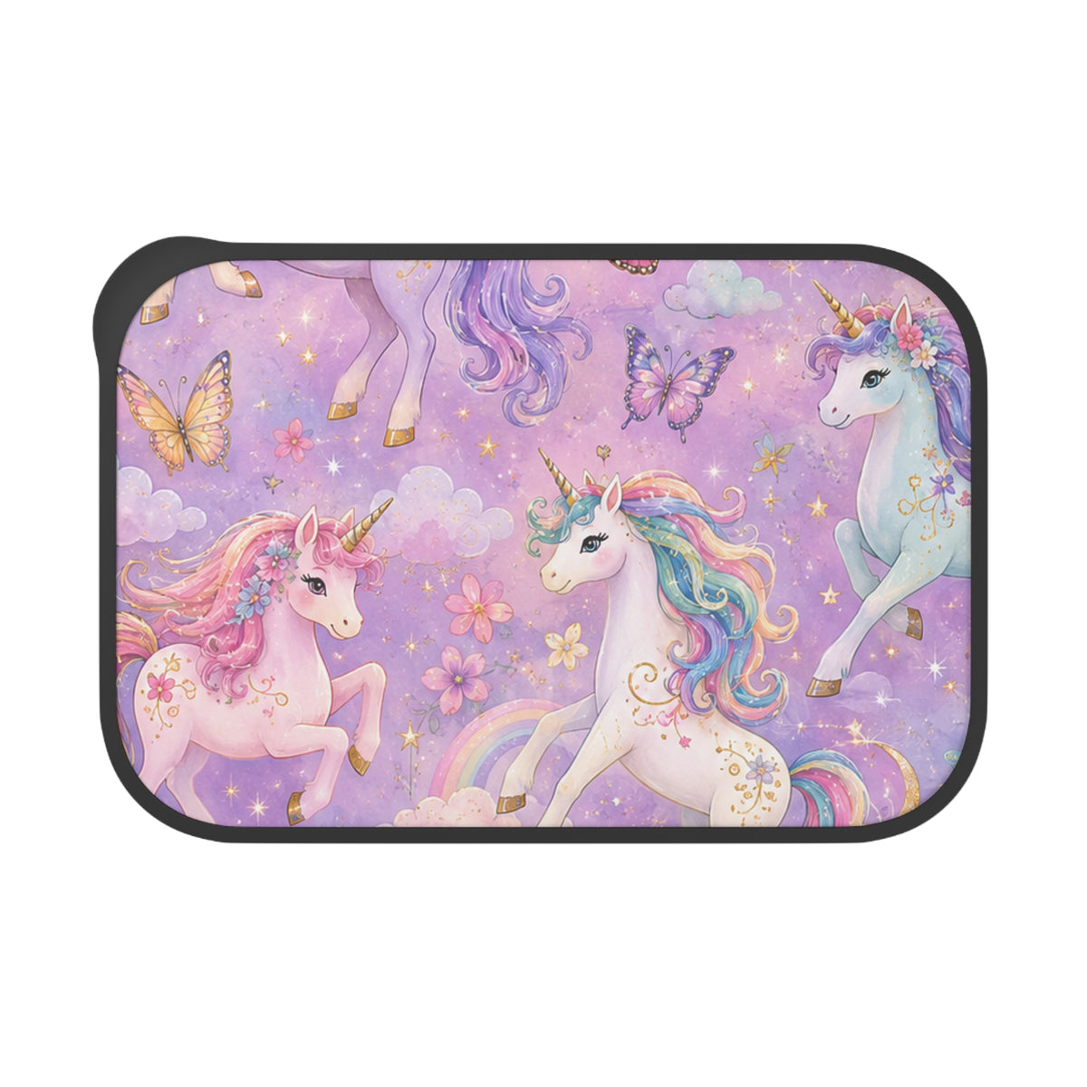 Unicorn Kids Bento Box with Utensils — Magical Pastel Lunch Box
