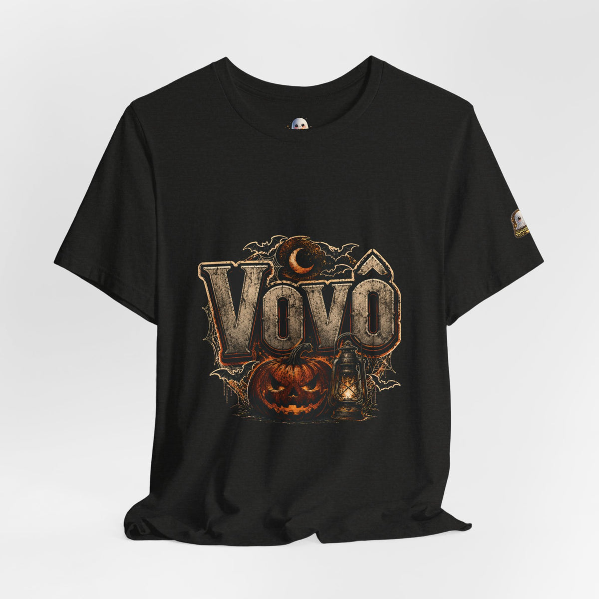 Vovó Halloween Tee — Vintage Pumpkin & Haunted Moon Graphic T-Shirt
