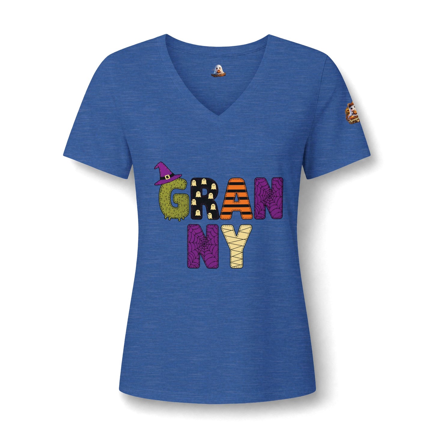 Granny Halloween V-Neck Tee — Women's 'GRANNY' Spooky Holiday Shirt