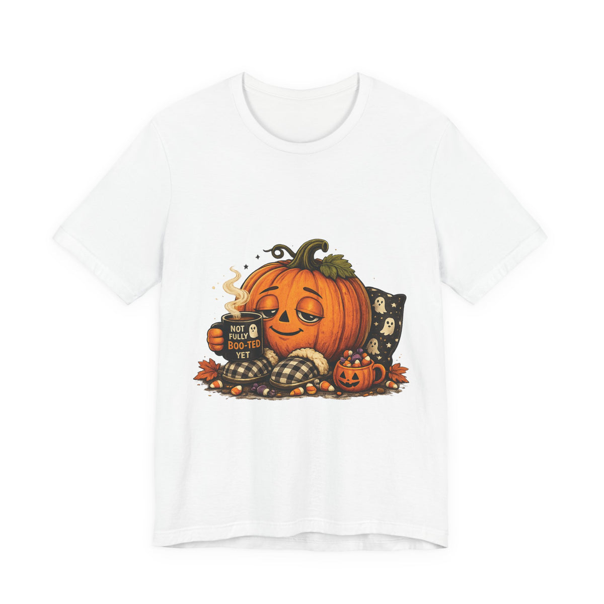 Cozy Pumpkin Coffee Halloween T‑Shirt