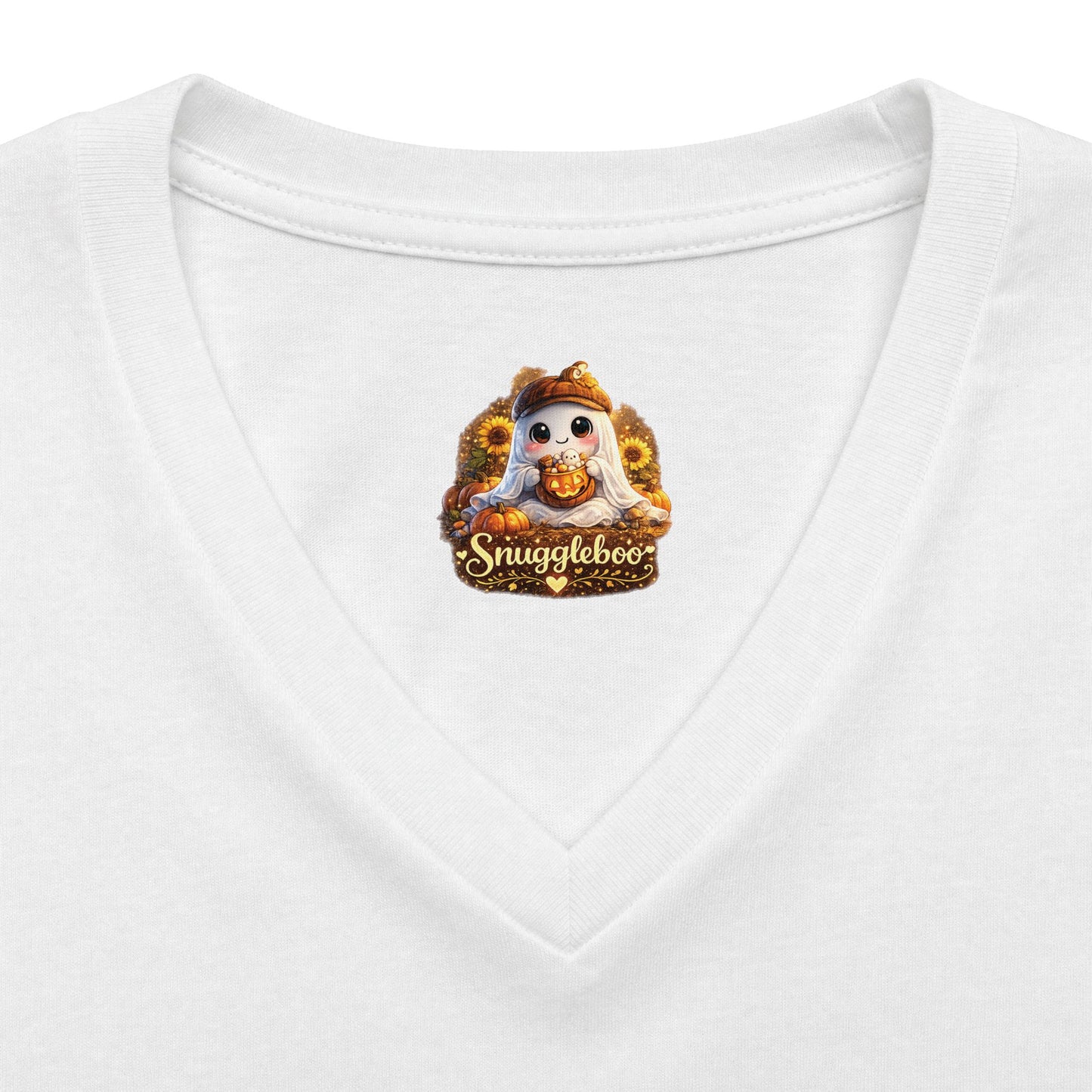Halloween Mee Maw V-Neck Tee — Cute Haunted Grandma Graphic
