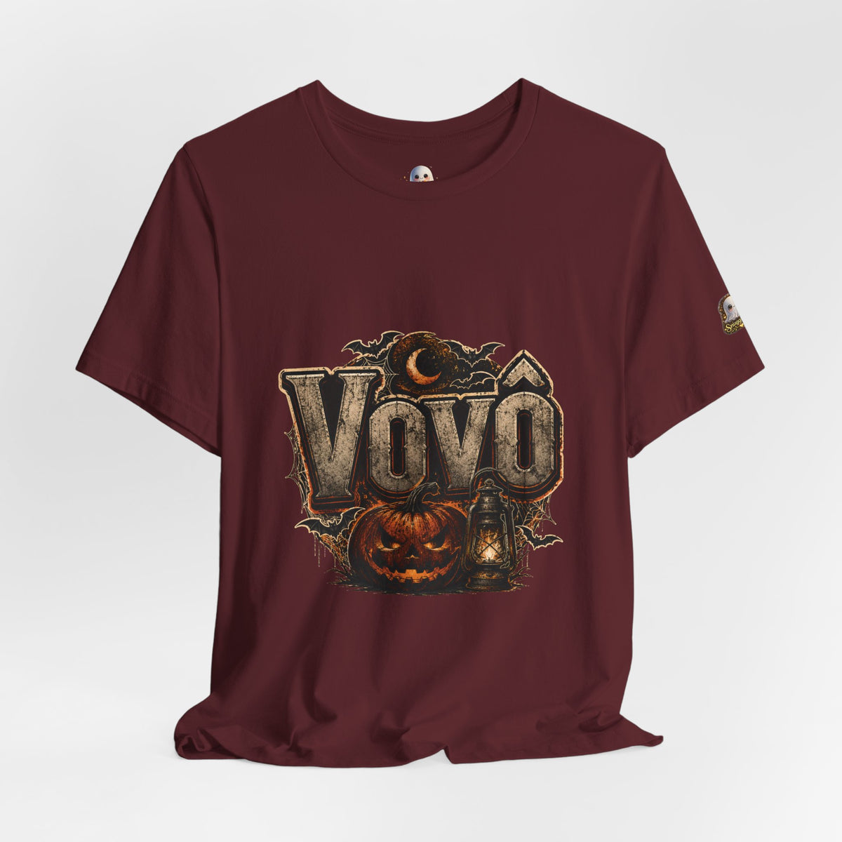 Vovó Halloween Tee — Vintage Pumpkin & Haunted Moon Graphic T-Shirt
