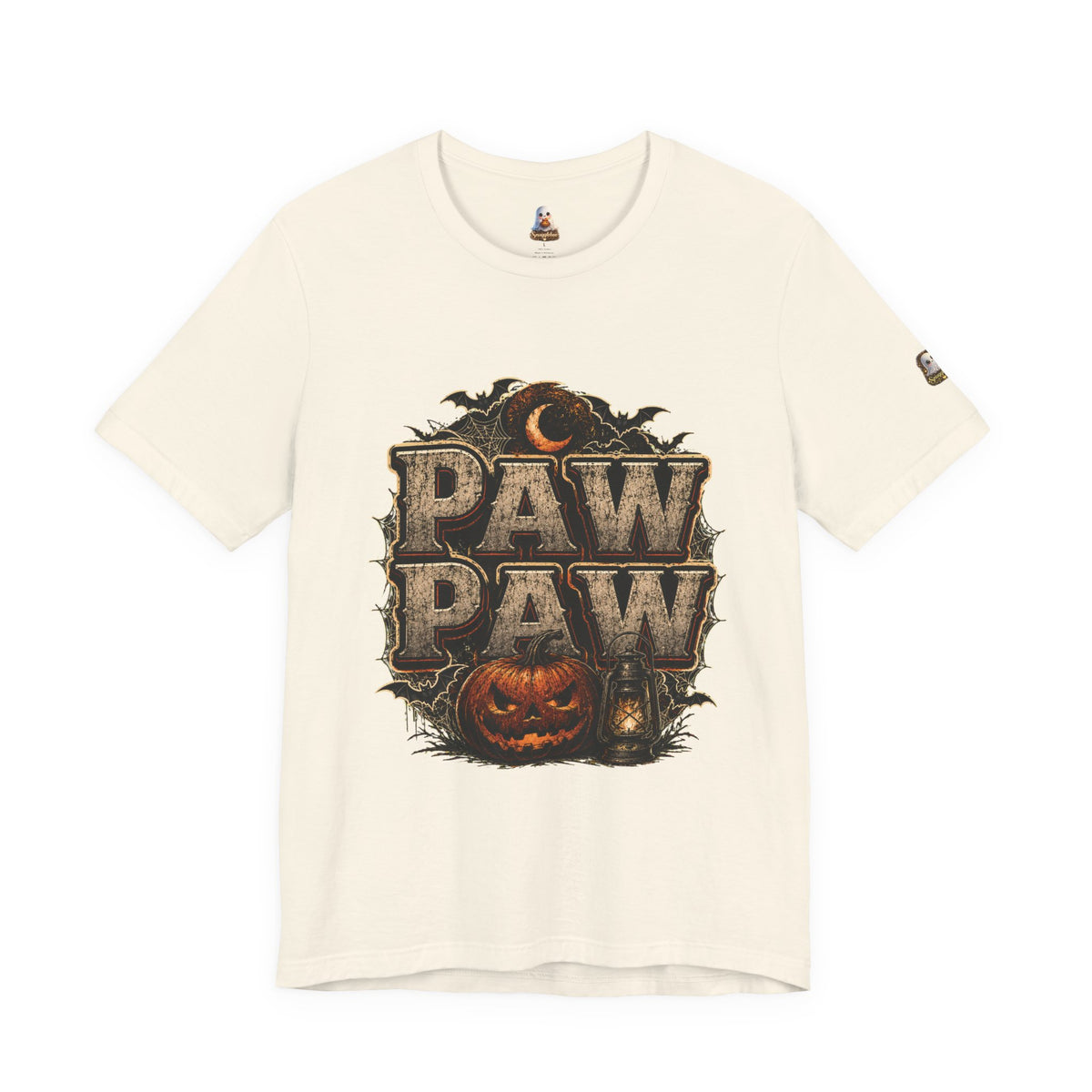 Paw Paw Halloween T‑Shirt — Vintage Pumpkin & Bats Scary Grandpa Tee